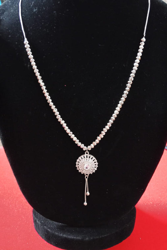 Silver Pendent necklace with gem stone