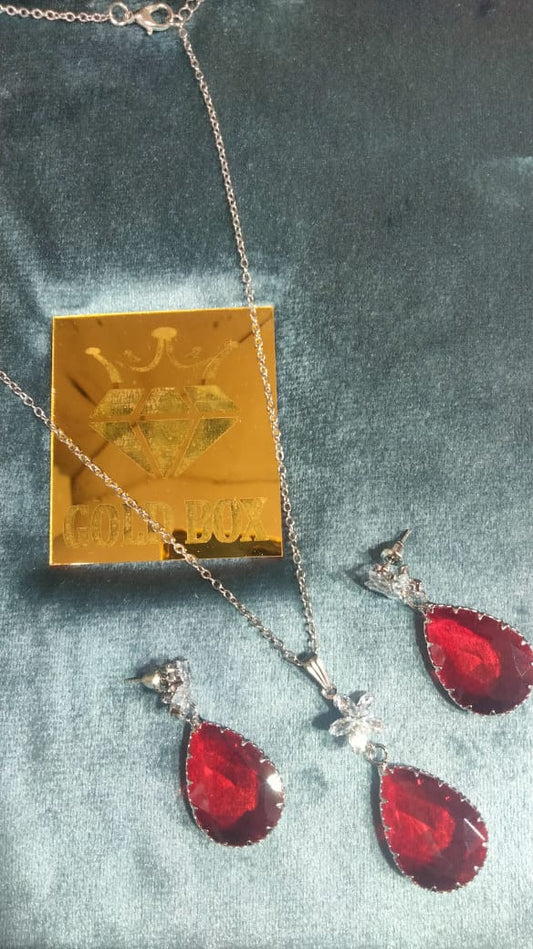 Ruby Elegance Jewellery Set